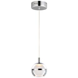 ET2 Swank 4 1/2" Wide Polished Chrome Modern LED Mini Pendant
