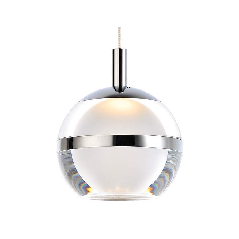 Image 3 ET2 Swank 4 1/2 inch Wide Polished Chrome Modern LED Mini Pendant more views