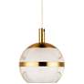 ET2 Swank 4 1/2"W Natural Aged Brass LED Mini Pendant Light