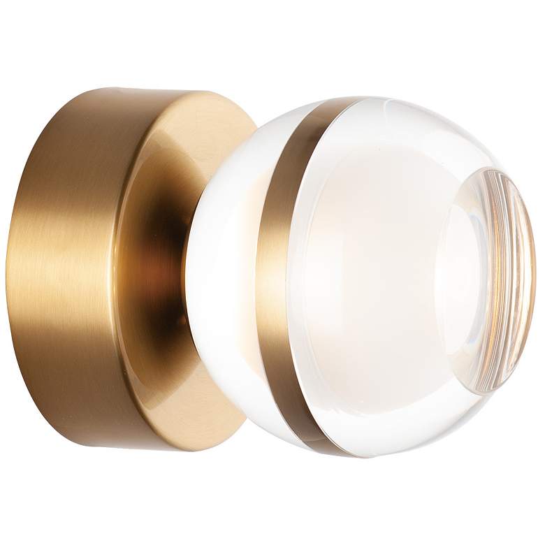 Image 1 ET2 Swank 4 3/4" High Natural Aged Brass LED Wall Sconce