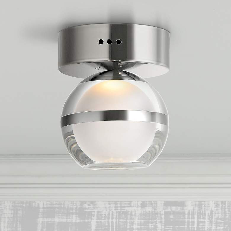 Image 1 ET2 Swank 4 3/4 inch Wide Polished Chrome LED Ceiling Light