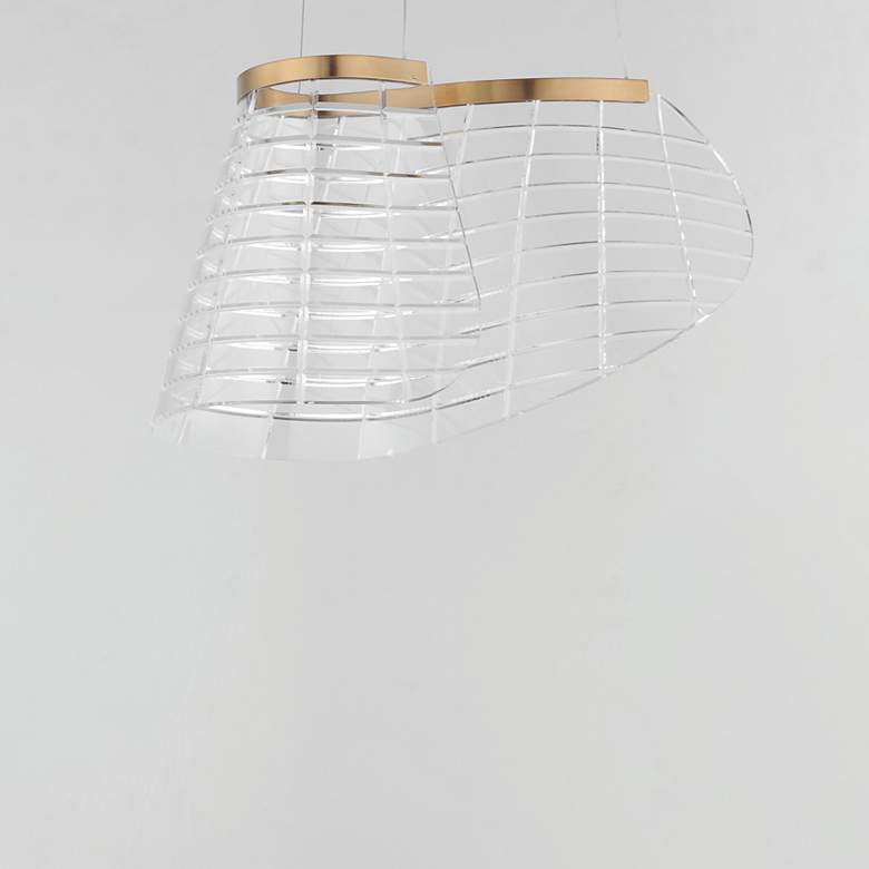 Image 4 ET2 Tartan 10 1/2" High Brushed Champagne 1-Light LED Pendant more views