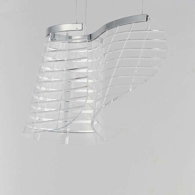 Image 2 ET2 Tartan 10 1/2" High Polished Chrome 1-Light LED Pendant more views