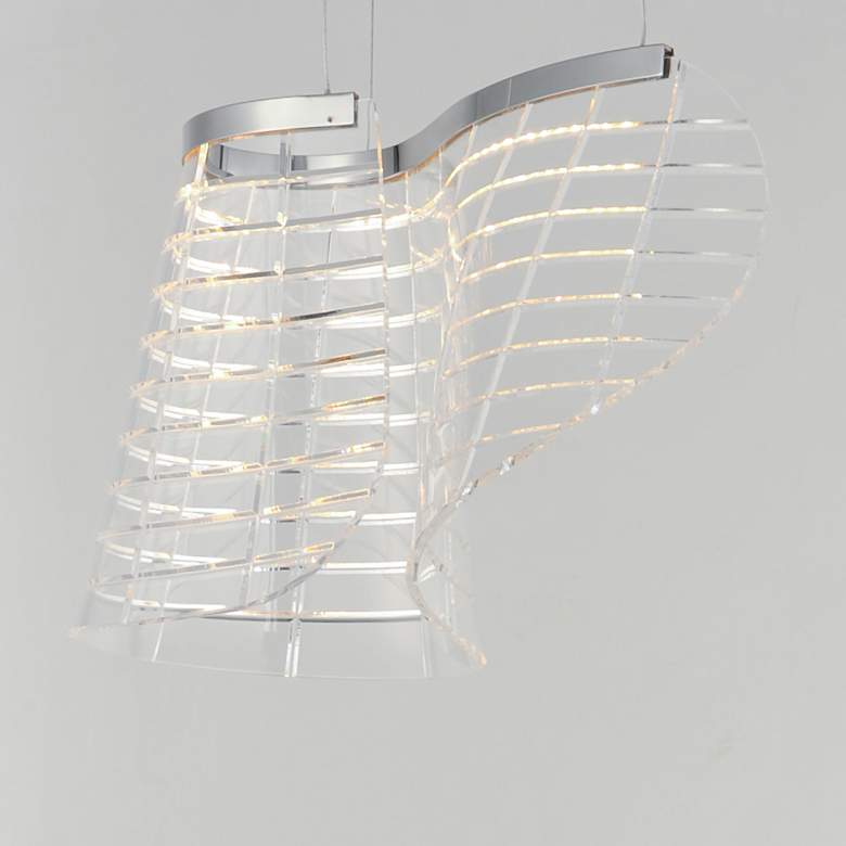 Image 3 ET2 Tartan 10 1/2" High Polished Chrome 1-Light LED Pendant more views