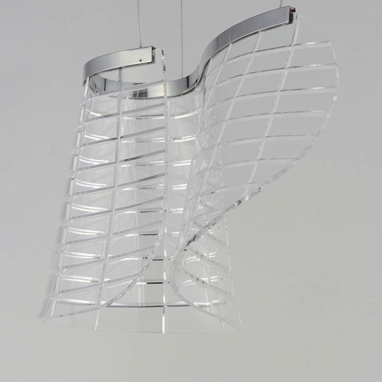 Image 4 ET2 Tartan 10 1/2" High Polished Chrome 1-Light LED Pendant more views