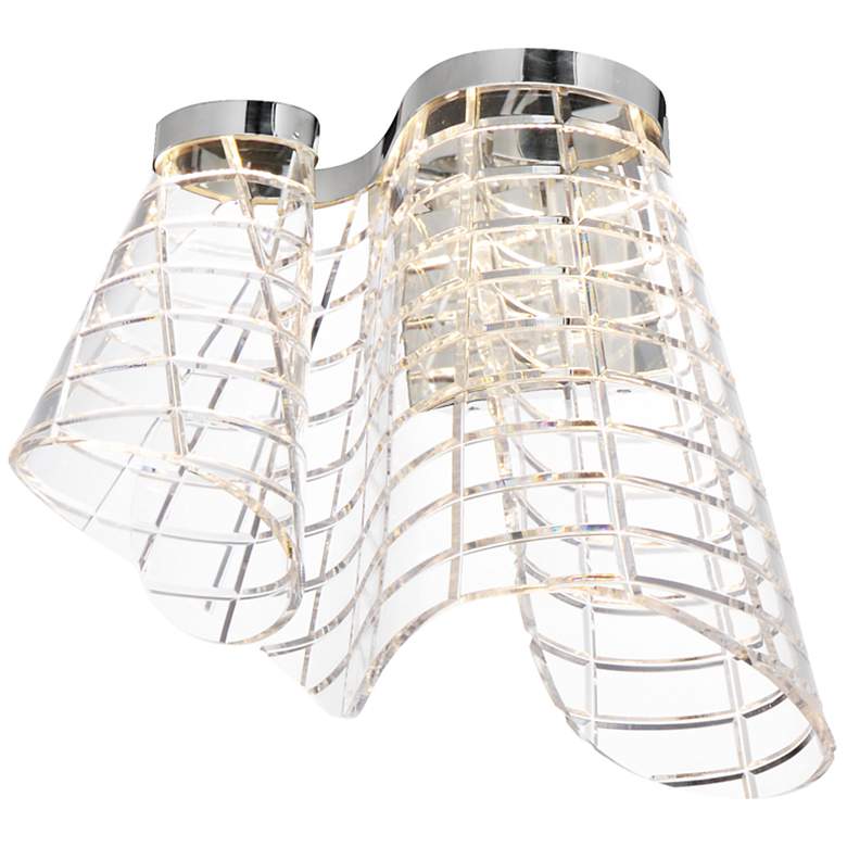 Image 1 ET2 Tartan 15" Wide Polished Chrome LED Wall Sconce