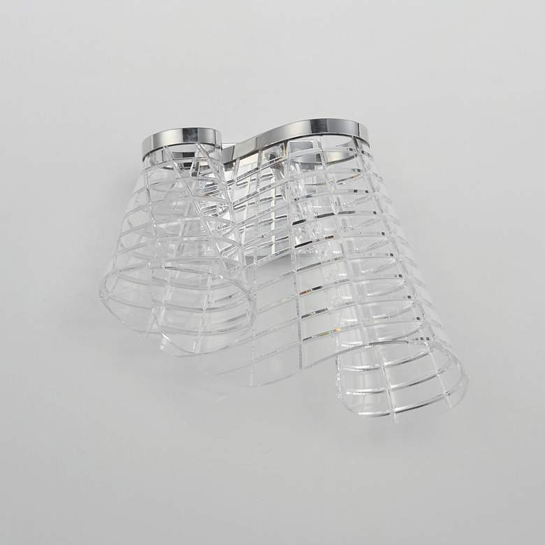 Image 2 ET2 Tartan 15" Wide Polished Chrome LED Wall Sconce more views