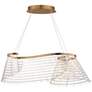 1_ET2 Tartan 32" Wide Brushed Champagne 1-Light Linear LED Pendant