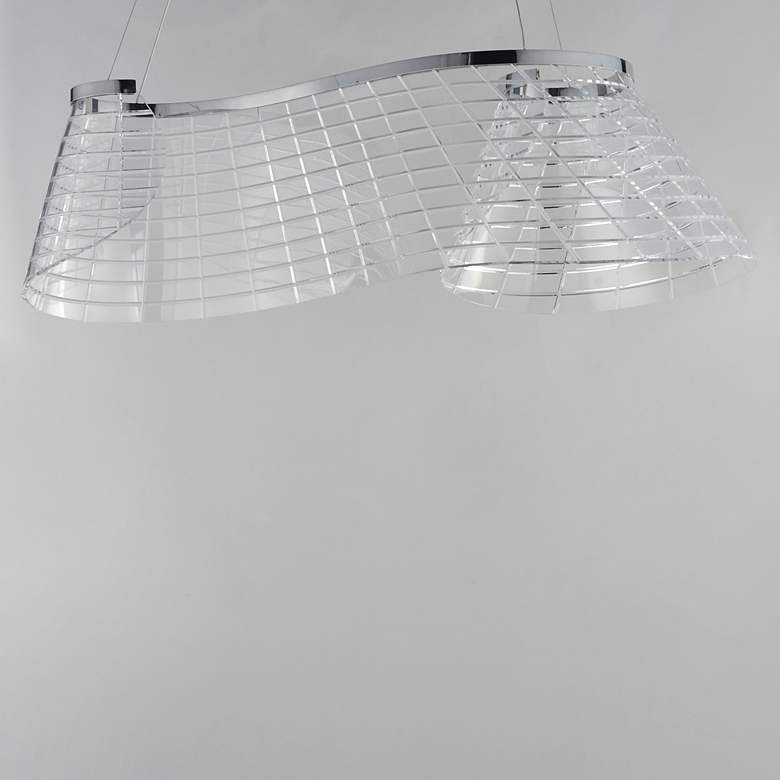 Image 2 ET2 Tartan 32" Wide Polished Chrome 1-Light Linear LED Pendant more views