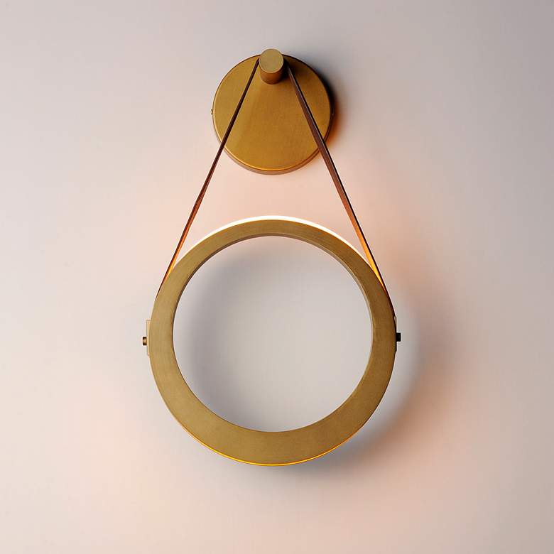 Image 2 ET2 Tether 20 3/4" High Natural Aged Brass LED Wall Sconce more views