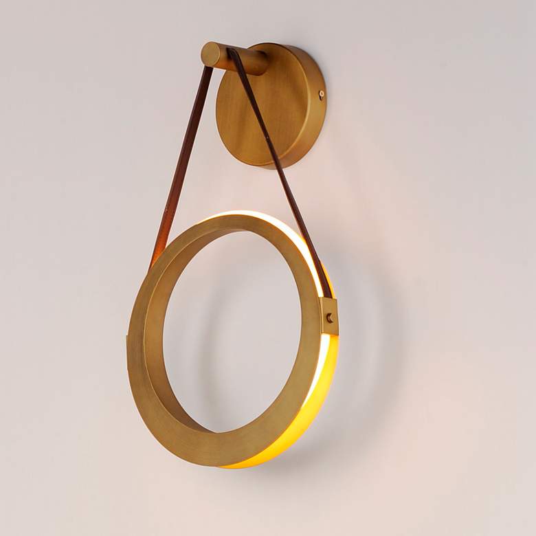 Image 3 ET2 Tether 20 3/4" High Natural Aged Brass LED Wall Sconce more views