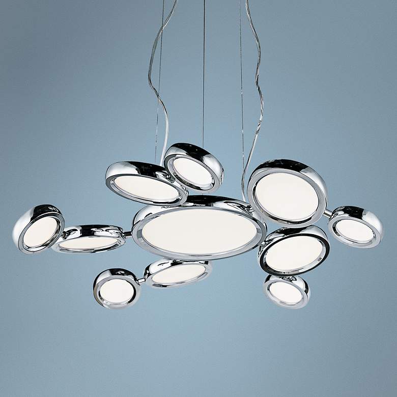 Image 1 ET2 Timbale 32 inch inch Wide Chrome 11-Light LED Pendant