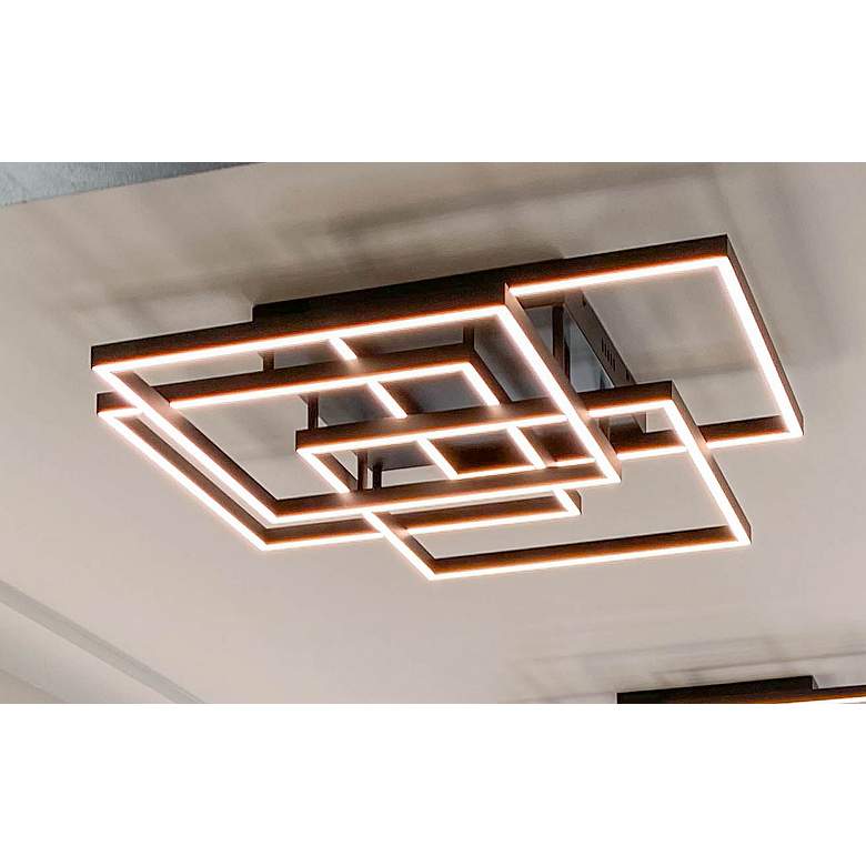 Image 2 ET2 Traverse 31" Wide Black Geometric LED Ceiling Light