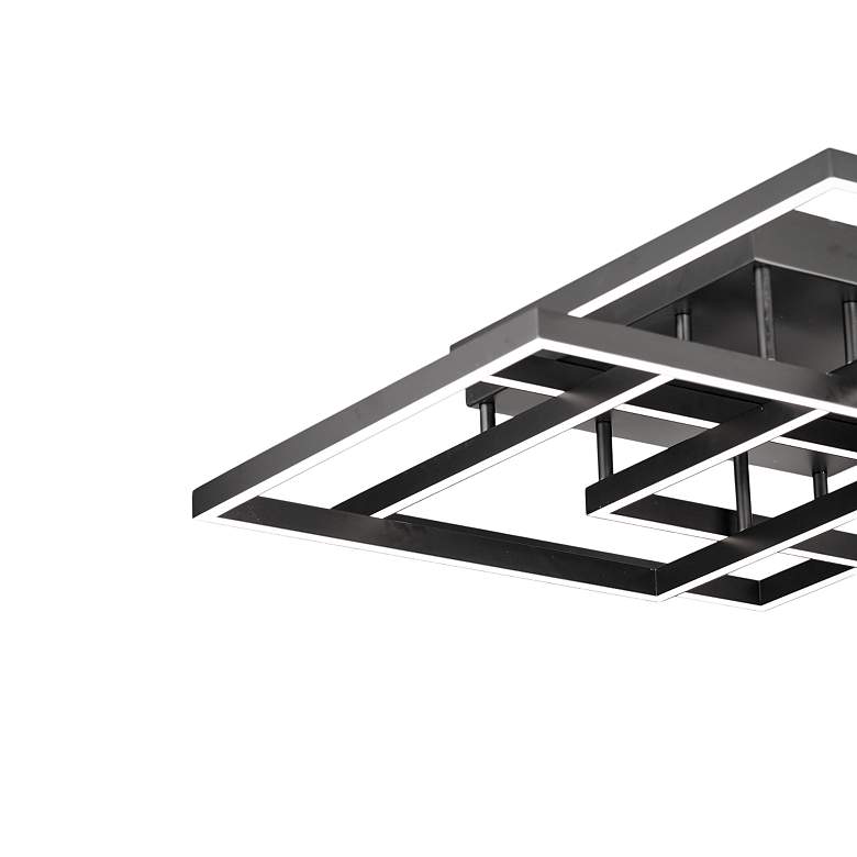 Image 6 ET2 Traverse 31" Wide Black Geometric LED Ceiling Light more views