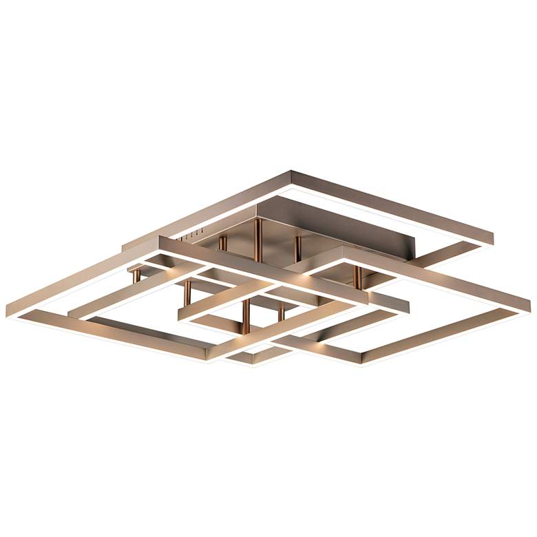 Image 2 ET2 Traverse 31 inch Wide Champagne Geometric Modern LED Ceiling Light