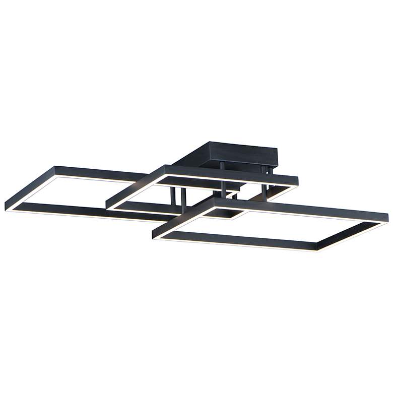 Image 1 ET2 Traverse 35 1/2" Wide Black Geometric LED Ceiling Light