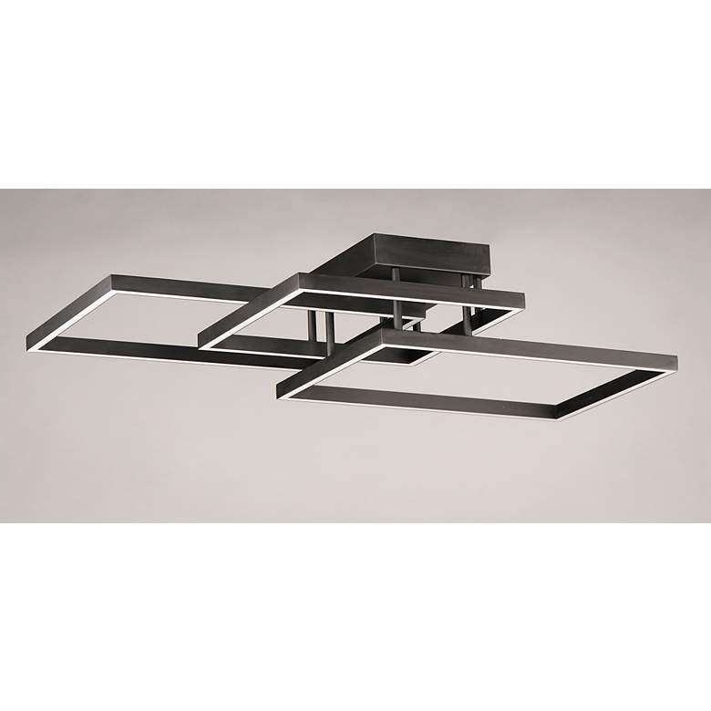 Image 3 ET2 Traverse 35 1/2" Wide Black Geometric LED Ceiling Light more views