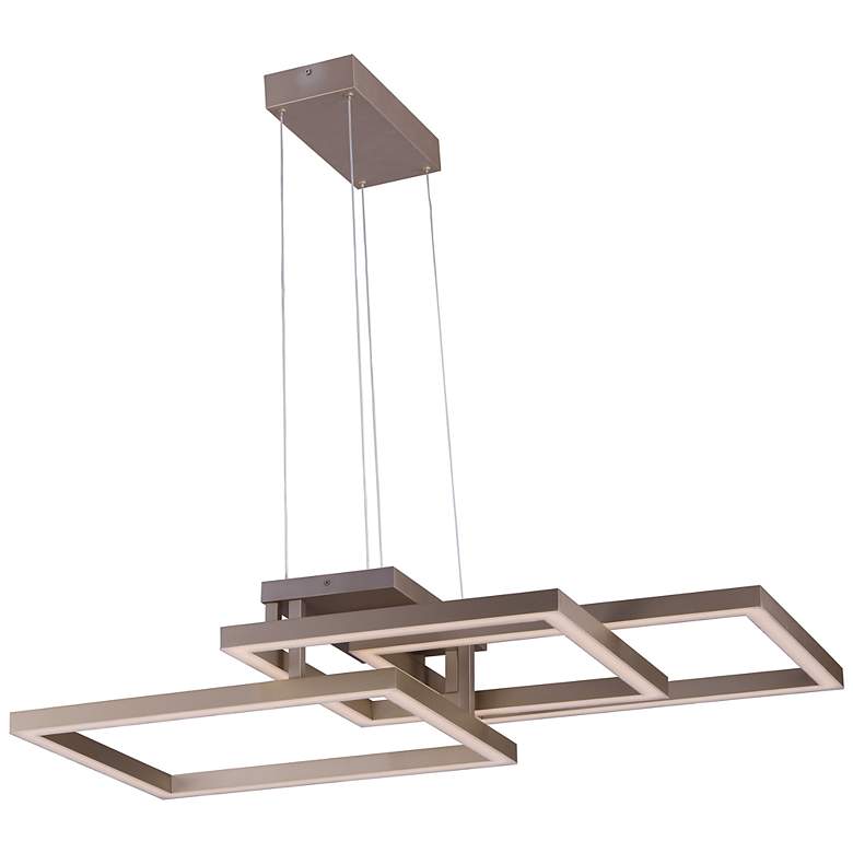 Image 2 ET2 Traverse 35 1/2"W 3-Light Champagne LED Pendant Light