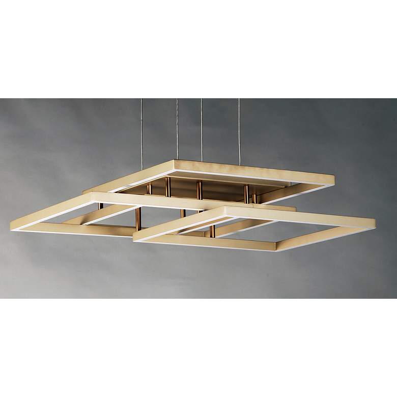 Image 3 ET2 Traverse 35 1/2"W 3-Light Champagne LED Pendant Light more views