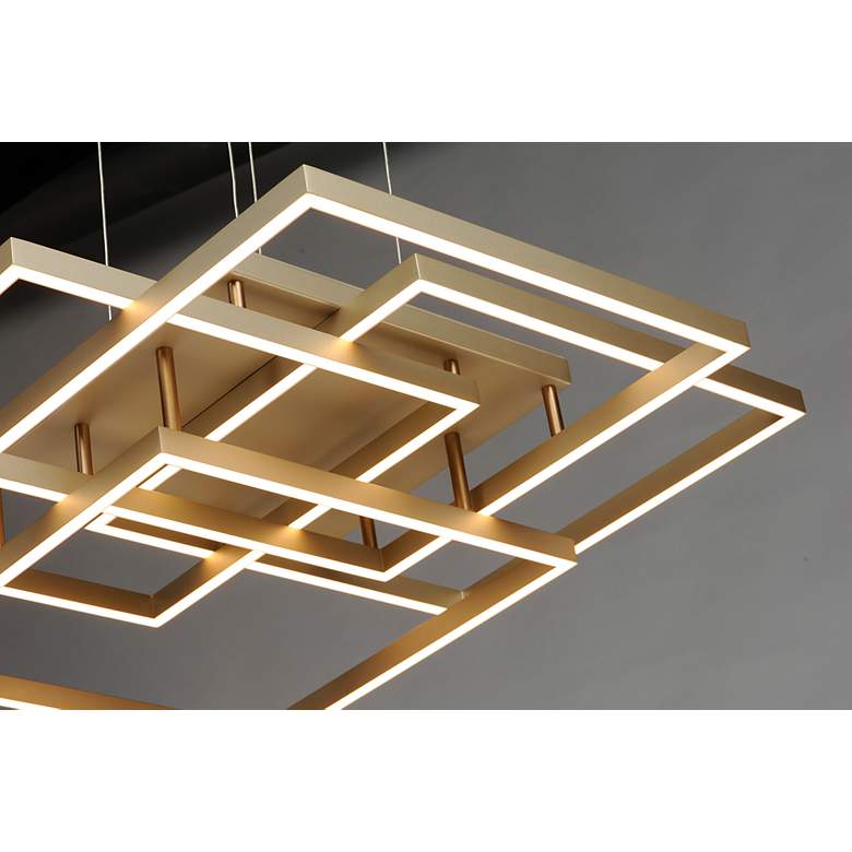 Image 5 ET2 Traverse 35 1/2"W 3-Light Champagne LED Pendant Light more views