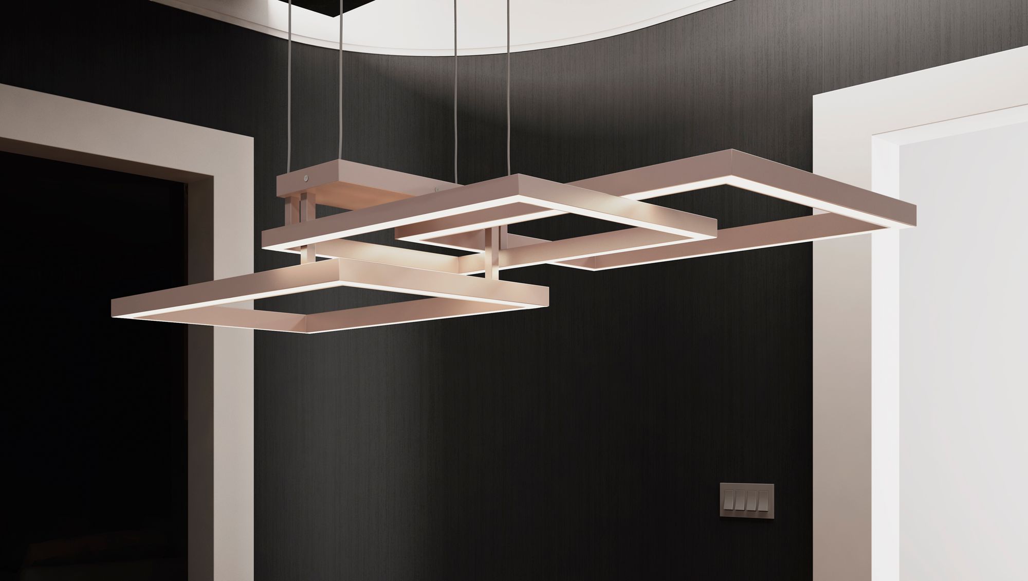 ET2 Traverse 35 1/2"W 3-Light Champagne LED Pendant Light