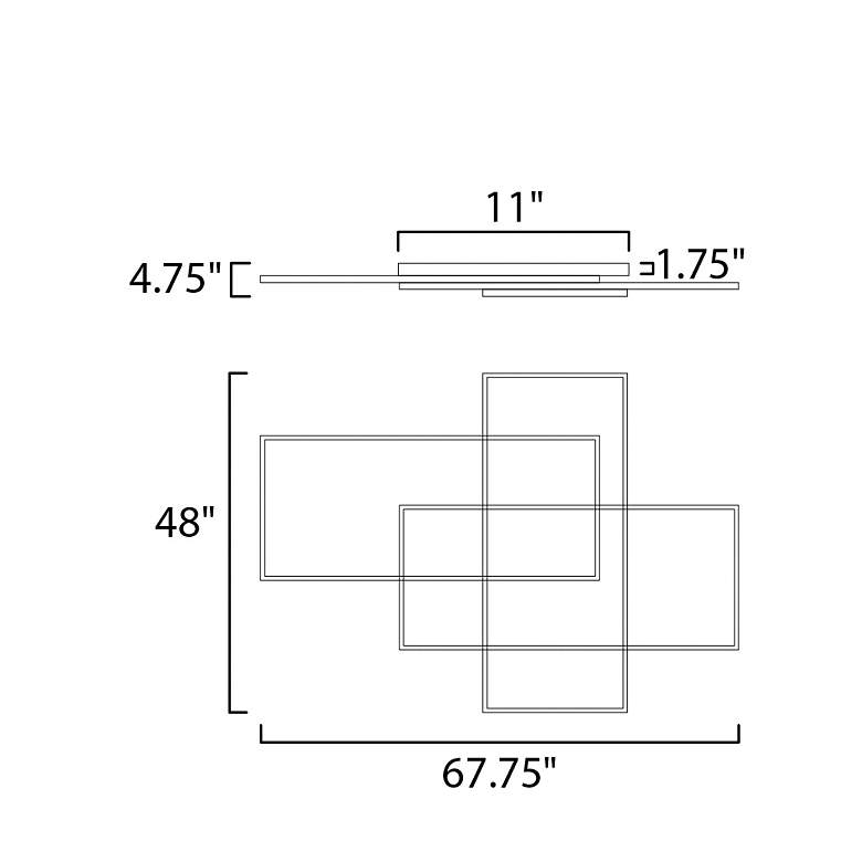 Image 5 ET2 Traverse 67 3/4" Wide Black LED Ceiling Light more views
