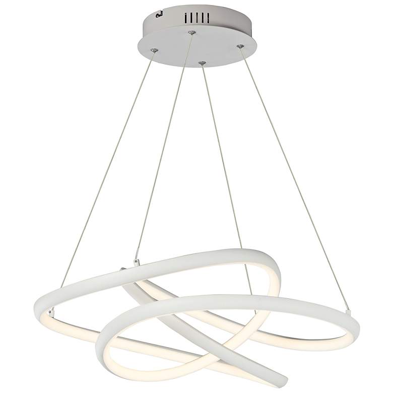 Image 2 ET2 Twisted 24 1/2" Wide Matte White LED Pendant Light