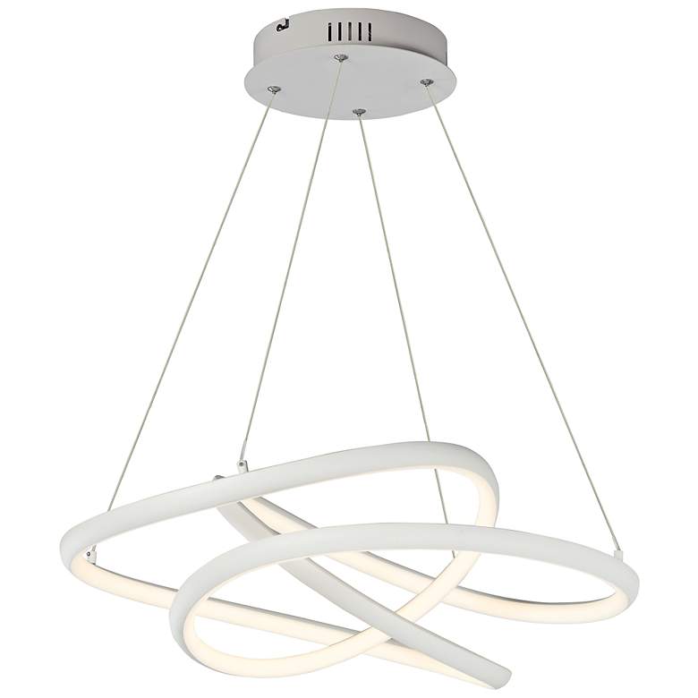 Image 2 ET2 Twisted 24 1/2 inch Wide Matte White LED Pendant Light