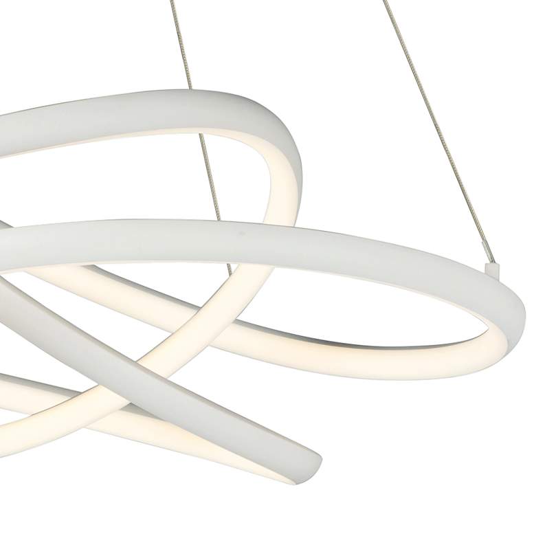 Image 3 ET2 Twisted 24 1/2 inch Wide Matte White LED Pendant Light more views