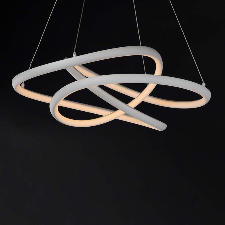 Image 3 ET2 Twisted 24 1/2 inch Wide Matte White LED Pendant Light more views