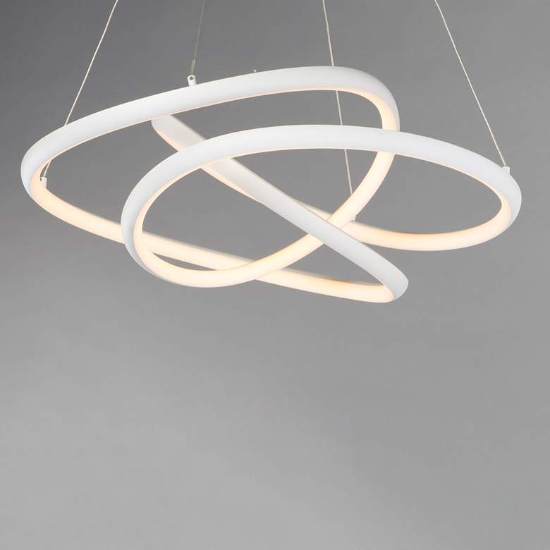 Image 4 ET2 Twisted 24 1/2" Wide Matte White LED Pendant Light more views