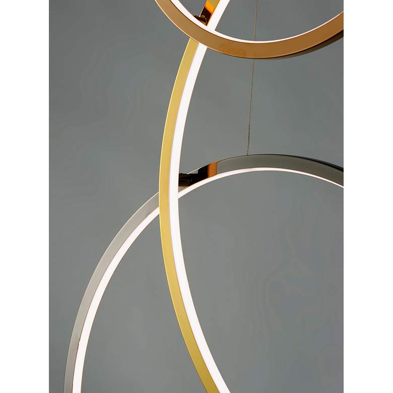 Image 4 ET2 Union 39 1/2" Wide Multi-Plated LED 5-Light Pendant more views