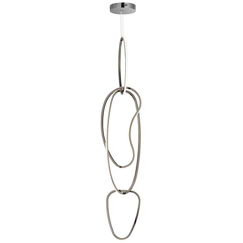 Image 1 ET2 Unity 12 1/2" Wide Black Chrome Vertical LED Pendant