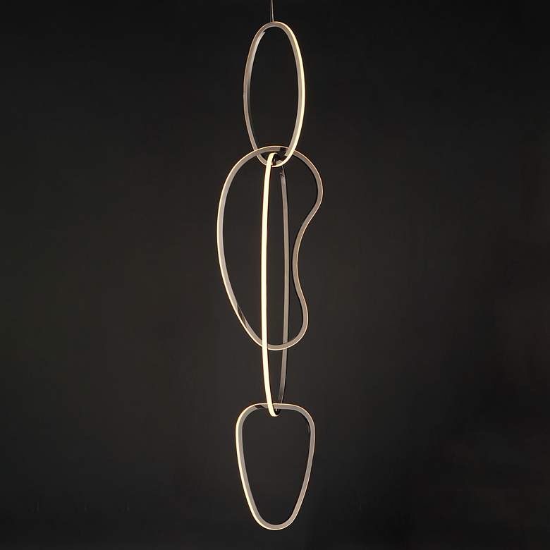 Image 3 ET2 Unity 12 1/2" Wide Black Chrome Vertical LED Pendant more views