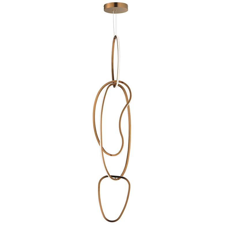 Image 1 ET2 Unity 12 1/2" Wide Brushed Champagne Vertical LED Pendant