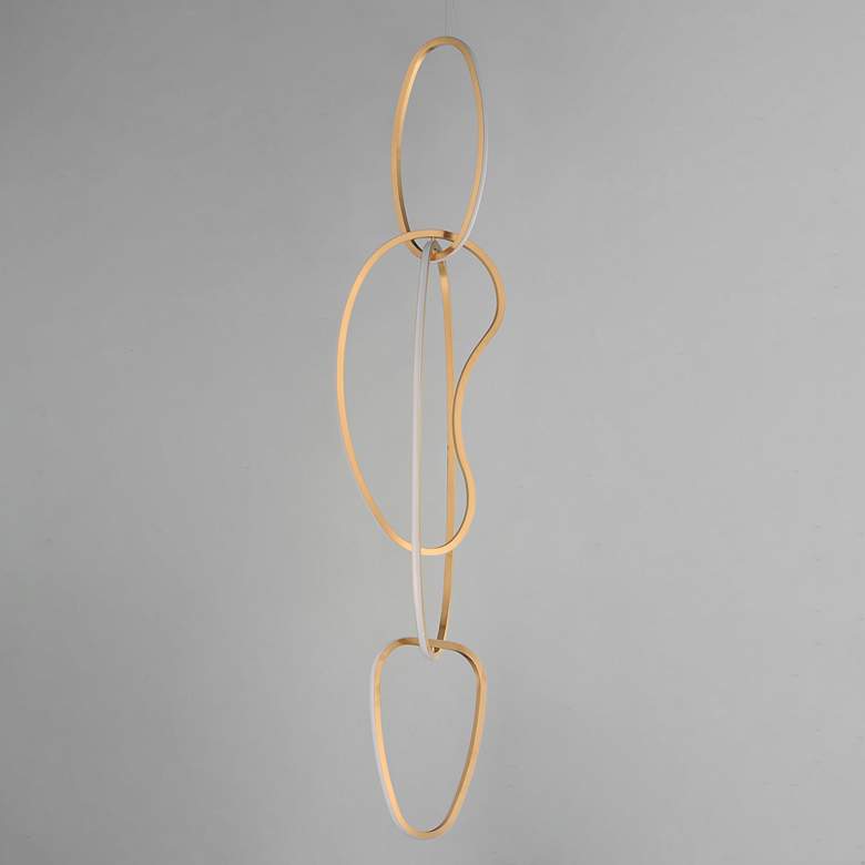 Image 2 ET2 Unity 12 1/2" Wide Brushed Champagne Vertical LED Pendant more views