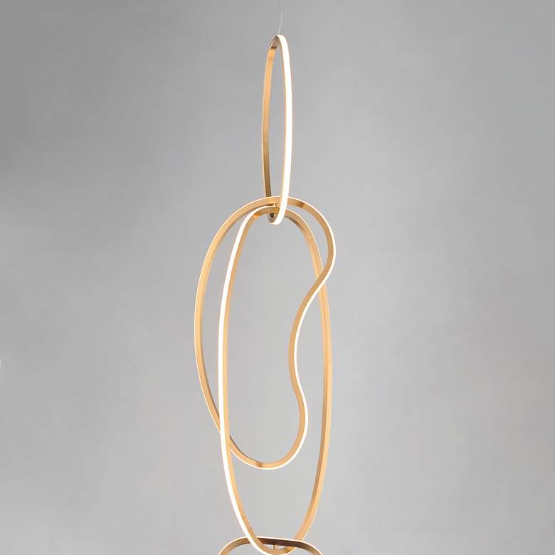 Image 4 ET2 Unity 12 1/2" Wide Brushed Champagne Vertical LED Pendant more views