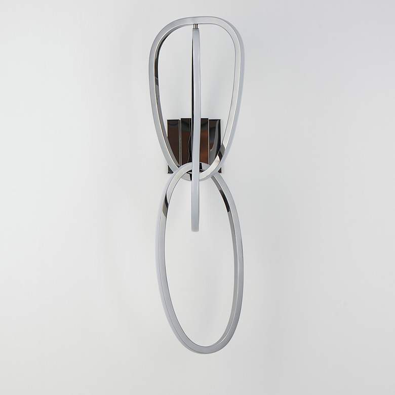 Image 2 ET2 Unity 27 1/4" High Black Chrome LED Wall Sconce more views