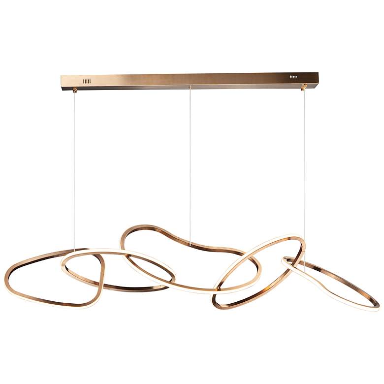 Image 2 ET2 Unity 55" Brushed Champagne LED Modern Rings Pendant Light