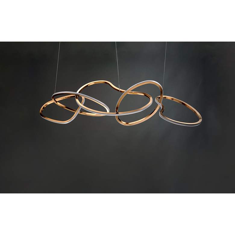 Image 3 ET2 Unity 55 inch Brushed Champagne LED Modern Rings Pendant Light more views