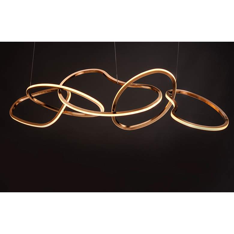 Image 4 ET2 Unity 55" Brushed Champagne LED Modern Rings Pendant Light more views