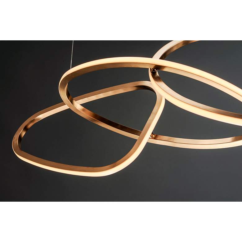 Image 5 ET2 Unity 55" Brushed Champagne LED Modern Rings Pendant Light more views