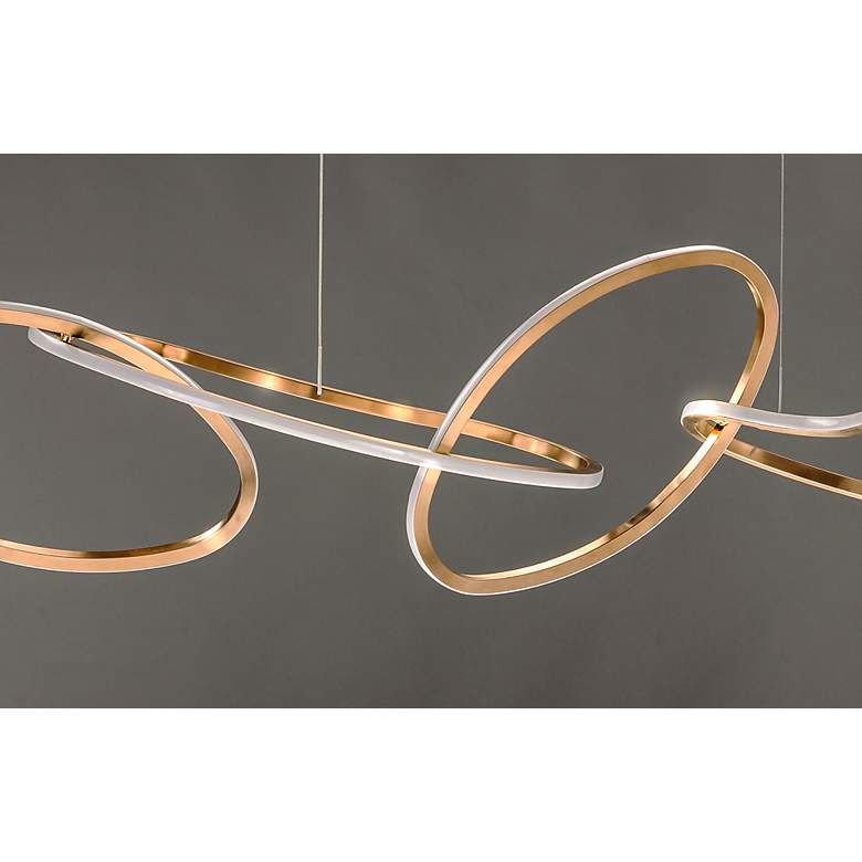 Image 6 ET2 Unity 55" Brushed Champagne LED Modern Rings Pendant Light more views