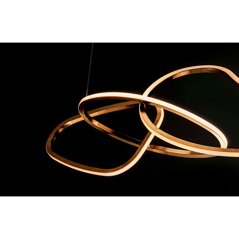 Image 7 ET2 Unity 55" Brushed Champagne LED Modern Rings Pendant Light more views