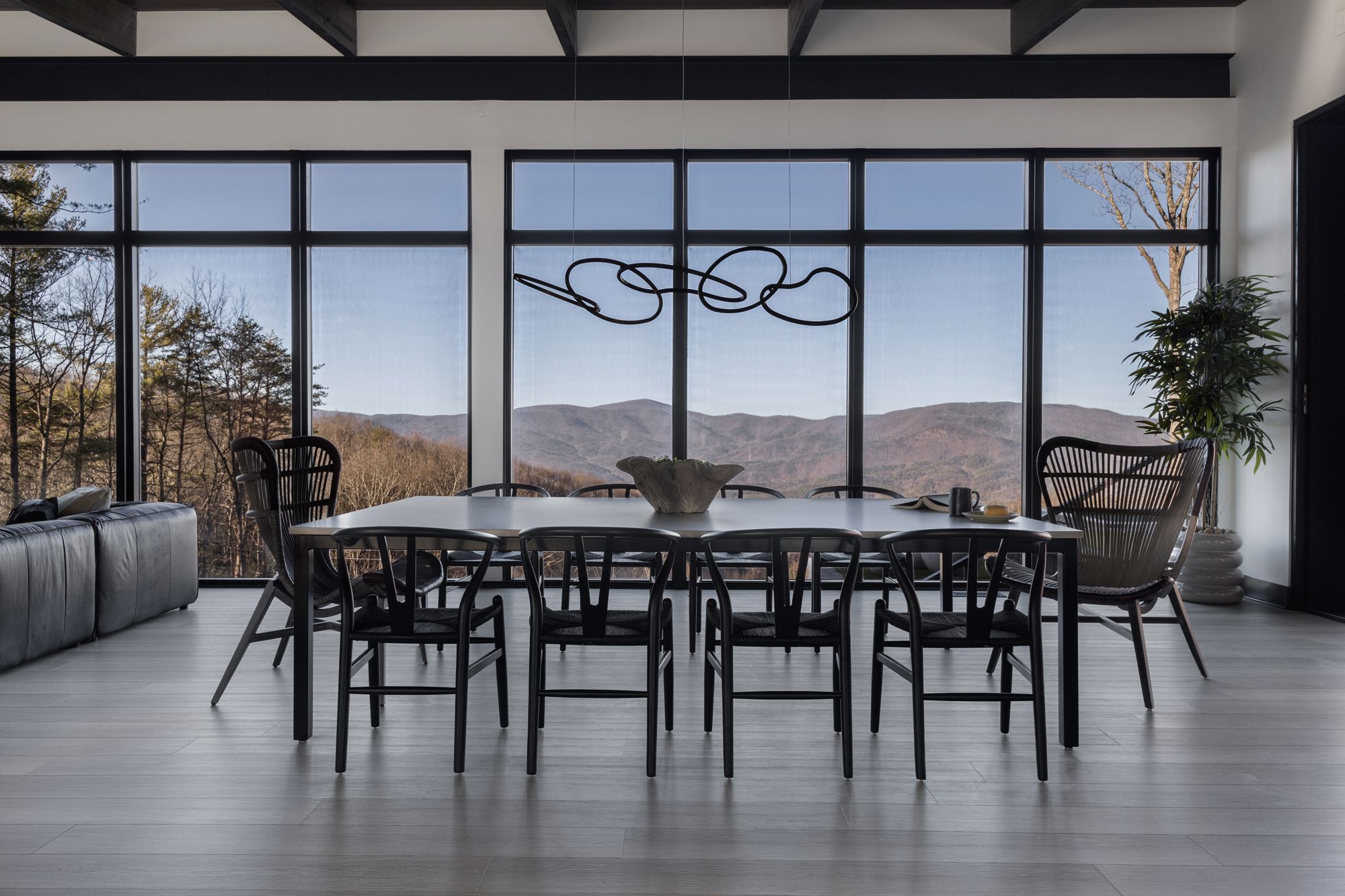 ET2 Unity 55" Brushed Champagne LED Modern Rings Pendant Light