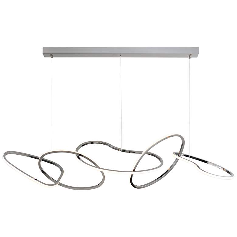 Image 1 ET2 Unity 55" Wide Black Chrome LED Linear Pendant
