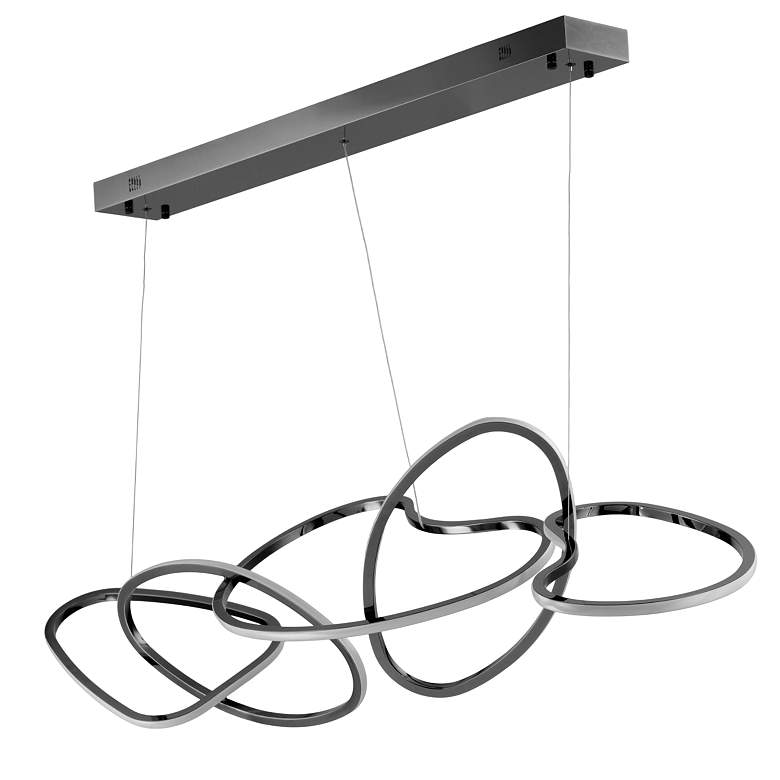 Image 2 ET2 Unity 55" Wide Black Chrome LED Linear Pendant more views