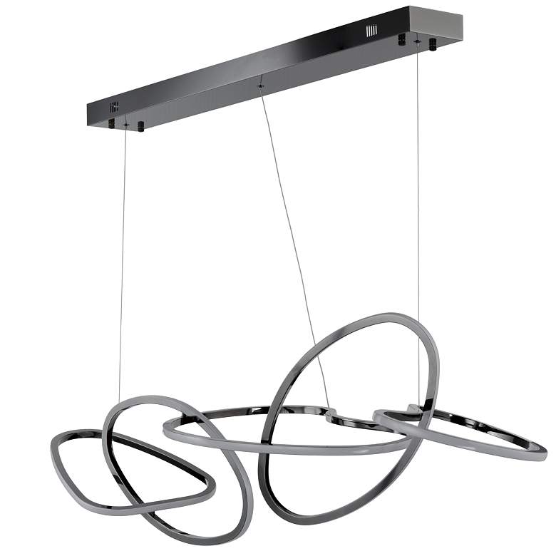 Image 3 ET2 Unity 55" Wide Black Chrome LED Linear Pendant more views