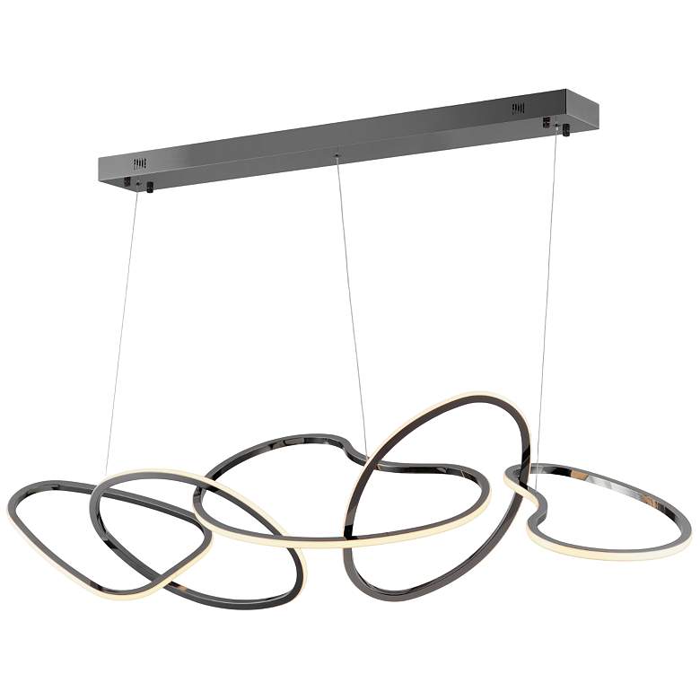 Image 4 ET2 Unity 55" Wide Black Chrome LED Linear Pendant more views