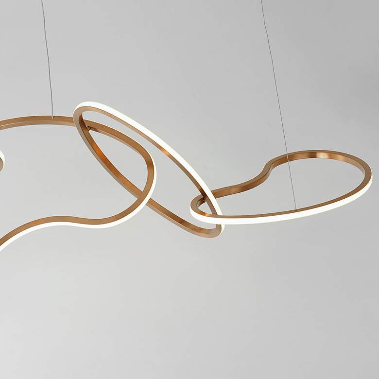 Image 3 ET2 Unity 69" Wide Brushed Champagne LED Linear Chandelier more views